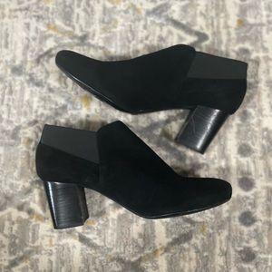 Vaneli Black Suede Ankle Booties Size